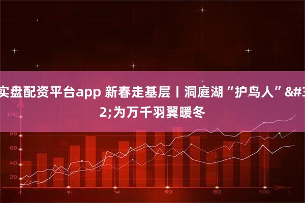 实盘配资平台app 新春走基层丨洞庭湖“护鸟人” 为万千羽翼暖冬